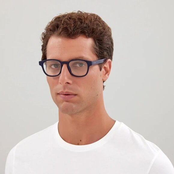 NEW Gucci GG1343O 003 Blue Oval Metal Unisex Eyeglasses - Picture 1 of 12
